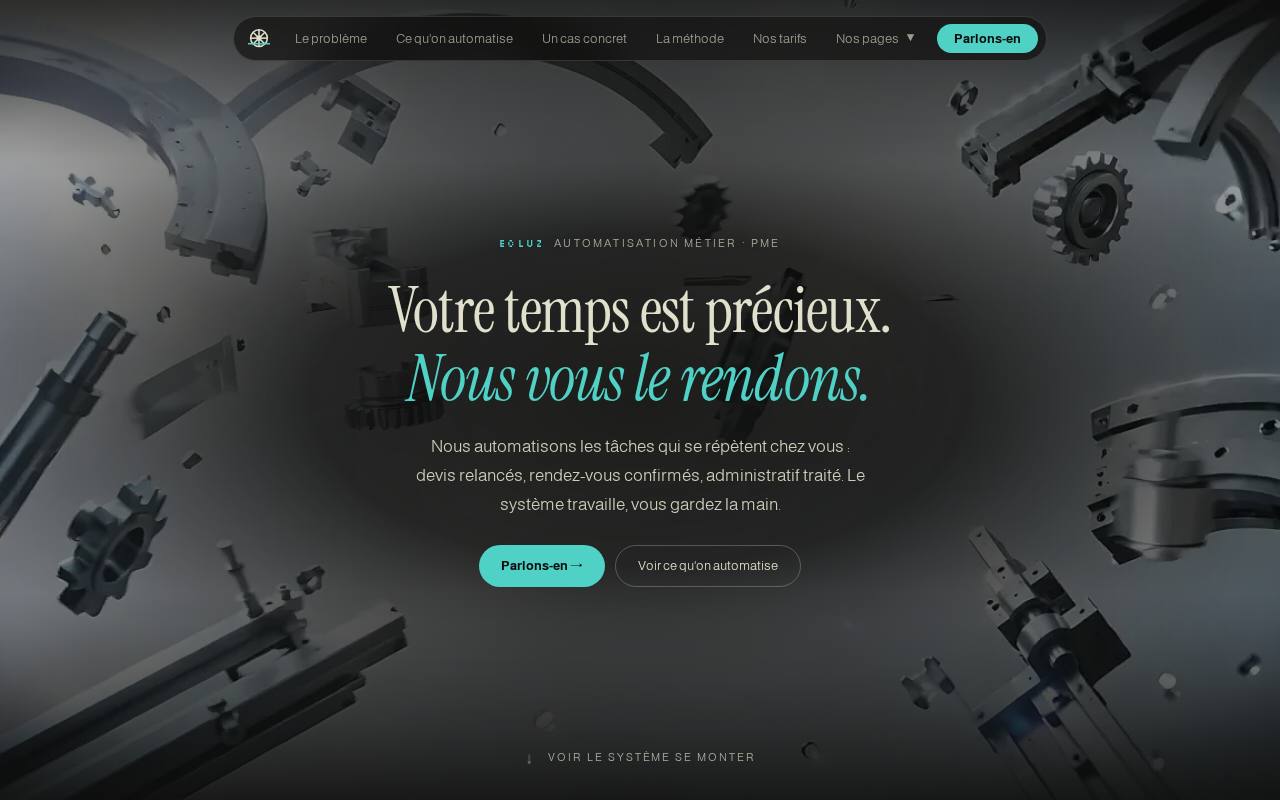 La page d’accueil de Ecluz